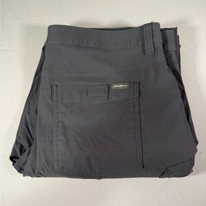 Eddie Bauer Gray Hiking Pants 35x32 Nylon Stretch Utility